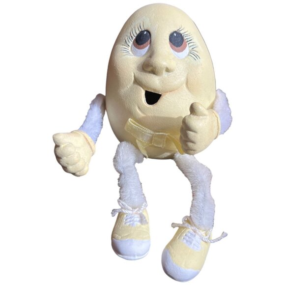 RARE! Vtg Ceramic Humpty Dumpty Egg w/ Sneakers, Pipe Cleaner Arms & Legs EUC - Picture 2 of 9